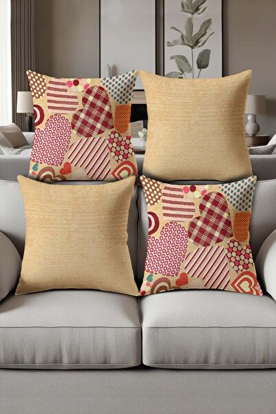 Dolce Mariee Digital Printed Soft Textured 4-Piece Throw Pillow Cover Set Krl...