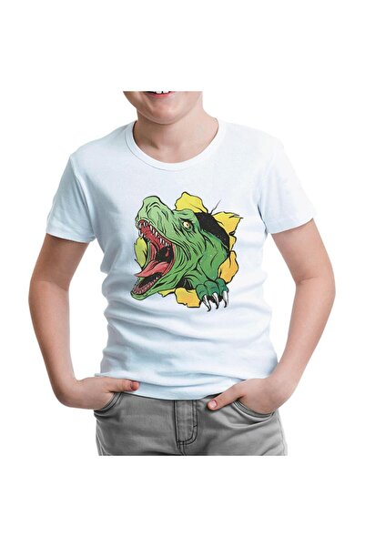 Lord T-Shirt تي شيرت بطبعة ديناصور يمزق القميص الأبيض للأطفال