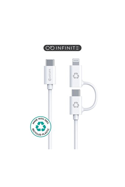 eSTUFF INFINITE (GRS) Super Soft 100% Recycled TPE 2-IN-1 CABLE USB-C to USB-...