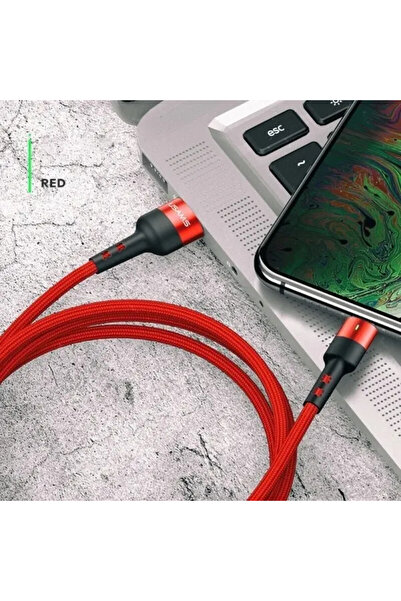 Usams Kabel pleciony U26 lightning 1m1szt. for set 2A Fast Charging czerwony/...