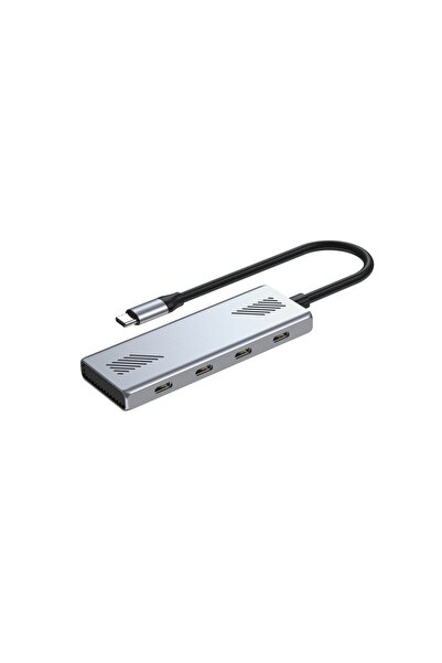 Gembird Hub USB-C 4 portowy 4 x USB-C srebrny