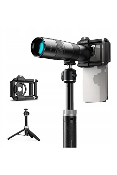 APEXEL Obiectiv HD Tele ZOOM 30x + Suport pentru Telefon, Tabletă, Smartphone...