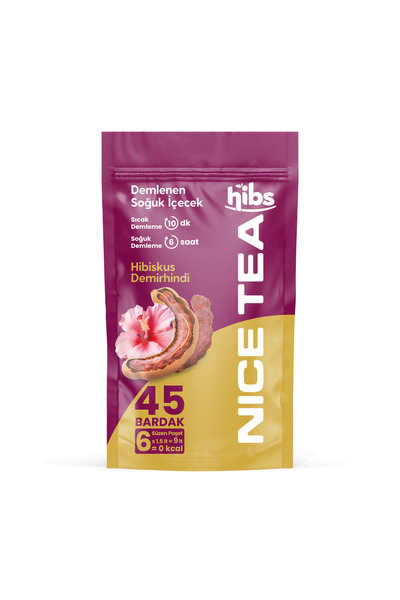 Hibs Nice Tea Demlenen Doğal Soğuk İçecek 6x1,5 lt Süzen Poşet Hibiskus-Demir...