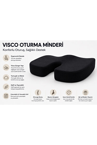 EpiRelax Çok Amaçlı Visco Oturma Minderi Ofis Araç Ev Sandalye Koltuk Pedi