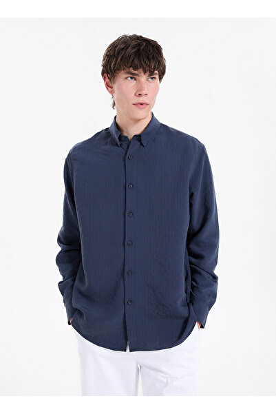 GMG FIRENZE Lacivert Erkek Düğmeli Regular Fit Gömlek GU26MSS02212