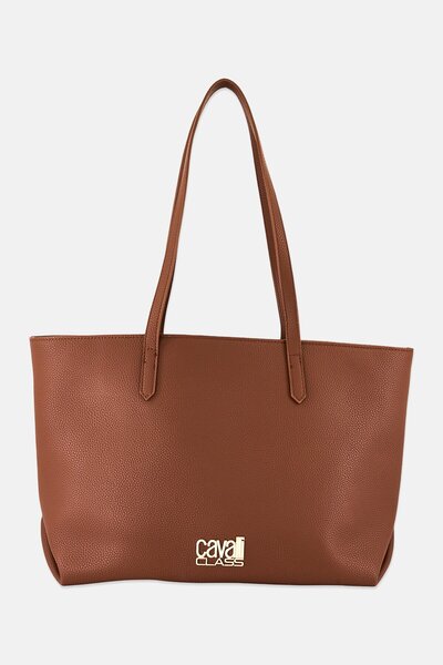 Cavalli Class Women Brand Logo Totes Bag, Brown