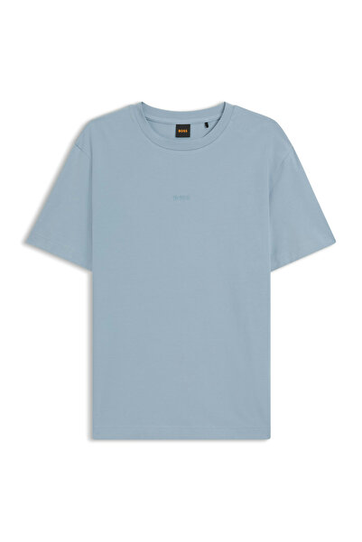 BOSS Mavi Erkek Logo Baskılı T-Shirt TChup_50560372
