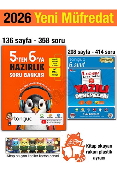 Tonguç Yayınları 5'ten 6'ya Hazırlık Kitabı 20206 Yaz Tatili Soru 6. Sınıf 1....