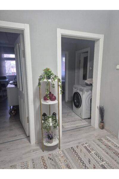 AKKAYAHOME Dekoratif 4 katlı Raflık, Çiçeklik, Köşe Rafi, Sehpa Çok Amaçlı Raf