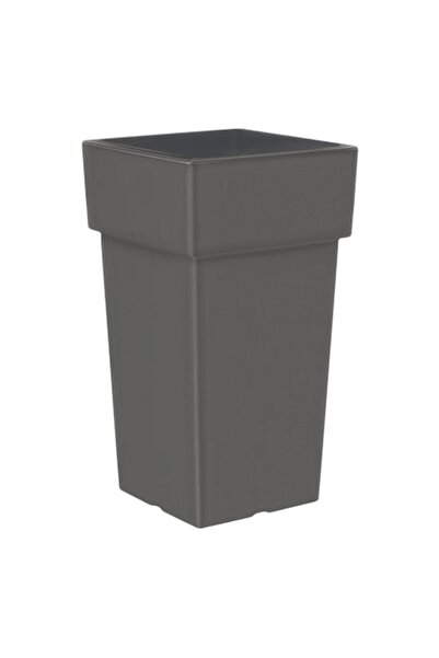 OEM Ghiveci pătrat din plastic, gri mat, 46L