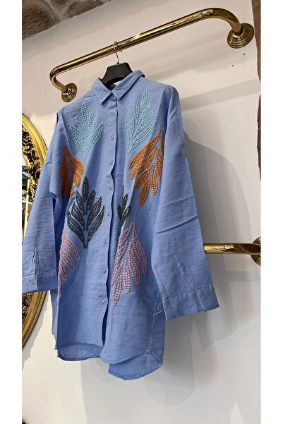 EB SCARF Embroidered Linen Shirt