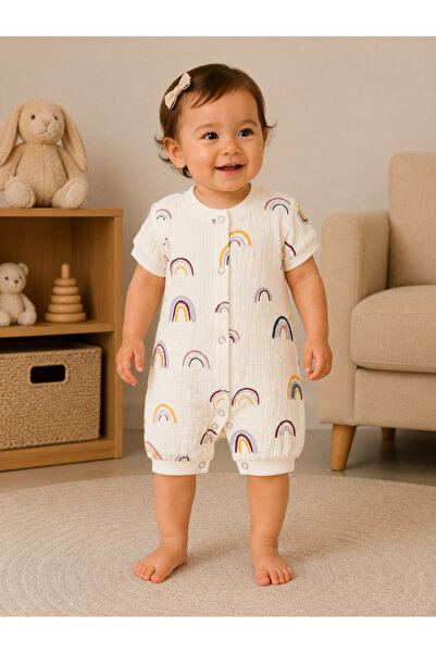 greenmoss Double Layer Organic Muslin Summer Baby Romper