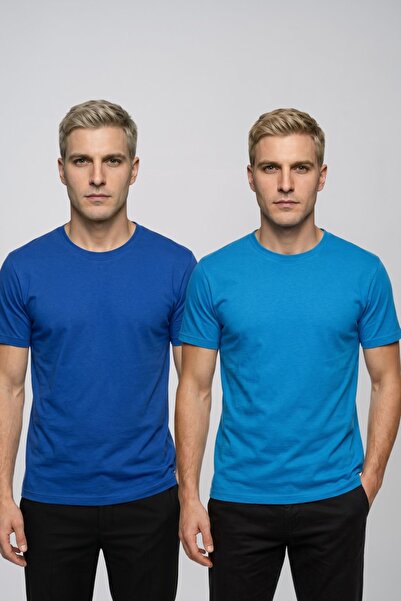 fevien Advantageous 2-Pack Men's Crew Neck Short Sleeve Basic T-Shirt Casual ...