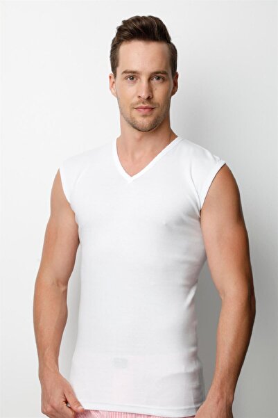 BENALİ &Donex Men's 0 Sleeve V-Neck Undershirt 2131 ECO PACK (3 PCS)