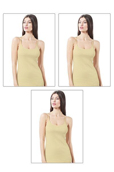 BENALİ 3 Pack Women's Cotton Ribbed Stretchy Comfortable Knitted Singlet with...