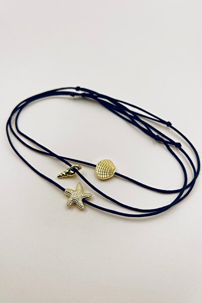 Concept HuBuTU 3 Pieces Gold Detailed Minaret Star Oyster Figured Black Rope ...