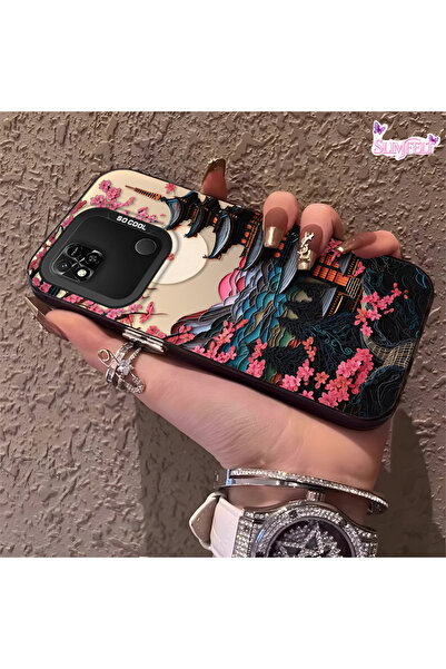 SLIMFELT Redmi 9C/10A Uyumlu Sakura ve Fuji Dağı Kılıf, Günlük Kullanım İçin ...