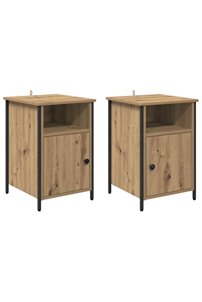 vidaxl Dulap de noapte 2 pcs Stejar Artizanal 40 x 42 x 60 cm