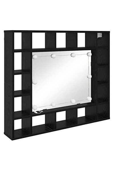 vidaxl Dulap cu oglindă Stejar Negru 91 x 15 x 76,5 cm Lemn compozit