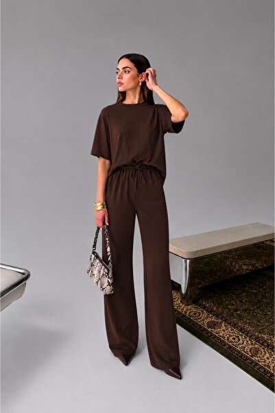 BARLİZ Women's Summer Basic Casual and Stylish Top and Bottom Tracksuit Set