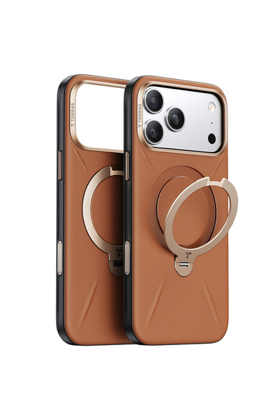 Evolium Husa Telefon pentru iPhone 17 Pro Max, Piele Ecologica, Evolium, Maro