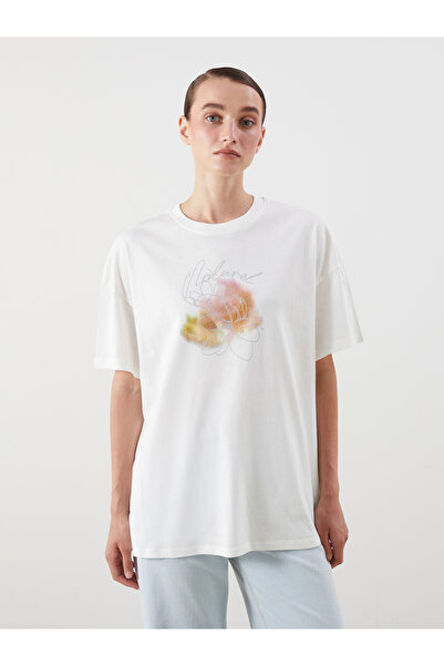 LC Waikiki Crew Neck Floral Oversize Women's T-Shirt