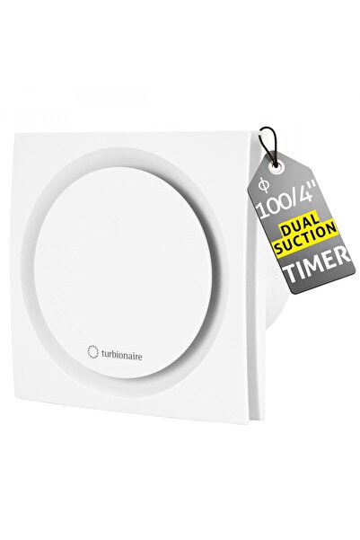 Turbionaire Bathroom fan RING 100 TW, White, Timer, Non-return valve, Connect...