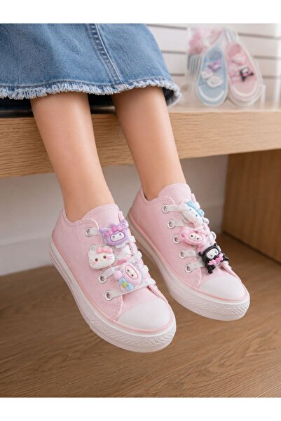 Joinkidz Ayakkabı Bağcık Süsü Kız Çocuklar İçin Uygun (Hello Kitty ve Arkadaş...