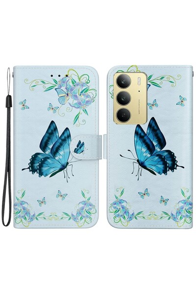 sscase Colored Drawing Θήκη Πορτοφόλι Blue Butterfly (Realme C75 4G)