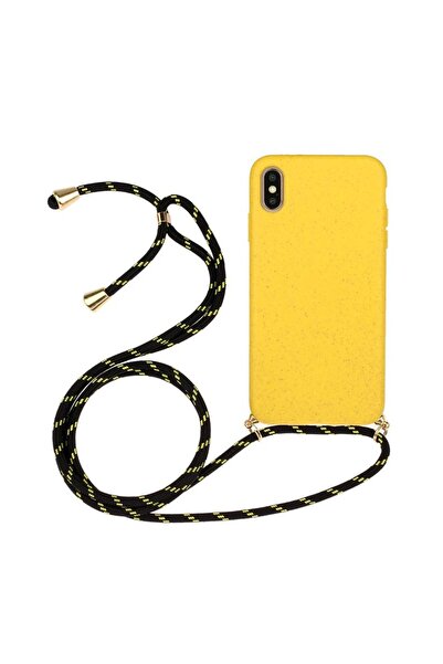 sscase Wheat Straw Θήκη Σιλικόνης με Λουράκι Yellow (Apple iPhone X/Xs)