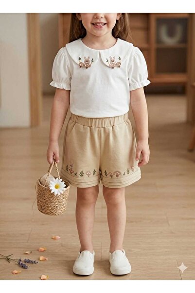 Babexi Girl's Top and Bottom Set with Rabbit Pattern