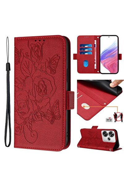 sscase Roses Θήκη Πορτοφόλι Red (Xiaomi Poco F6 5G)