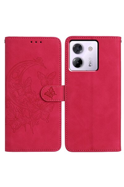 sscase Butterflies Θήκη Πορτοφόλι Rose (Xiaomi Poco M7 Pro 5G)