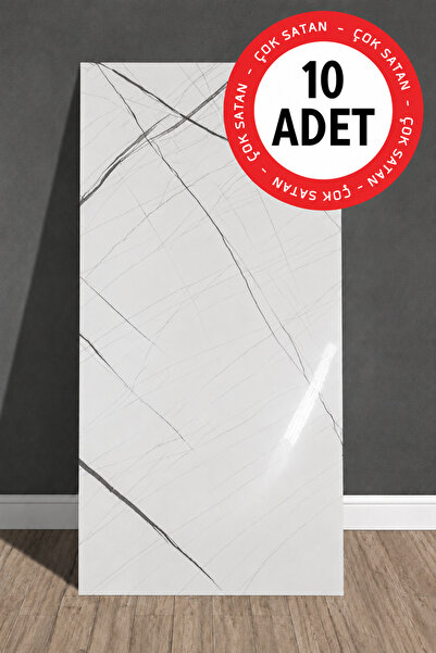 UKAB DEKOR 10 Adet 30x60 Cm Dekoratif Mermer Desenli Kendinden Yapışkanlı Duv...
