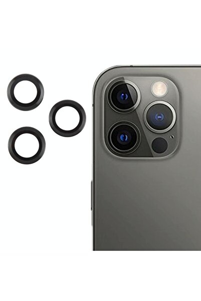 sscase Apple iPhone 12 Pro Κρίκοι Προστασίας για Κάμερα Black