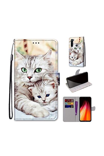 sscase Coloured Drawing Cross Texture Θήκη Πορτοφόλι Big Cat Holding Kitten (...