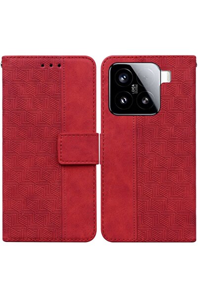 sscase Geometry Θήκη Πορτοφόλι Red (Xiaomi 15 5G)