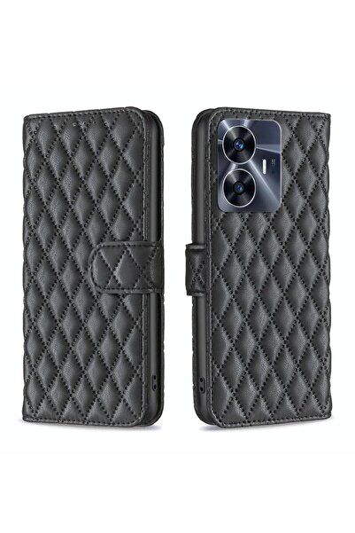 sscase Puff Rhombus Θήκη Πορτοφόλι Black (Realme C55)