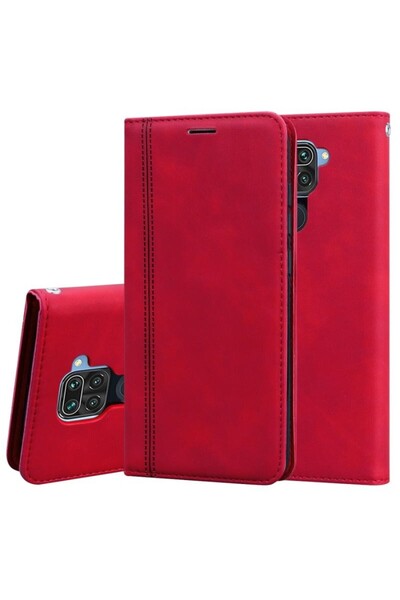 sscase Stitching Magnetic Θήκη Βιβλίο Red (Xiaomi Redmi Note 9)