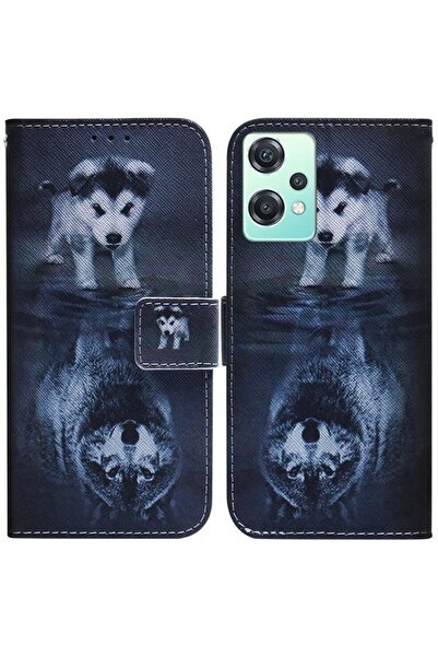 sscase Colored Drawing Θήκη Πορτοφόλι Wolf and Dog (OnePlus Nord CE 2 Lite 5G)