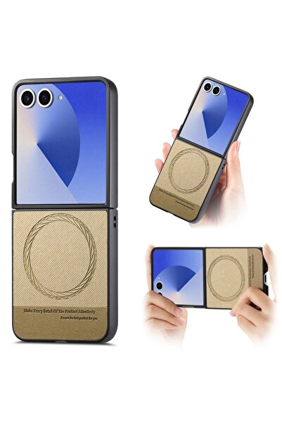 sscase MagSafe Denim Texture Σκληρή Θήκη Khaki (Samsung Galaxy Z Flip7 5G)
