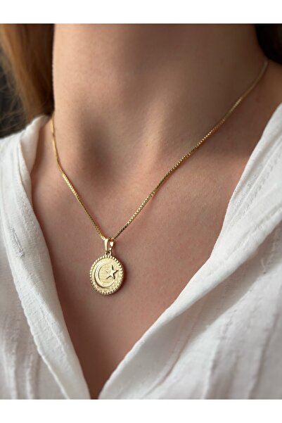 ToffyStore Oval Moon-Star Necklace