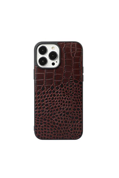 sscase Crocodile Top Layer Cowhide Σκληρή Θήκη Coffee (Apple iPhone 12 Pro)