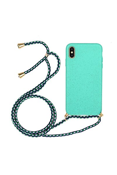 sscase Wheat Straw Θήκη Σιλικόνης με Λουράκι Cyan (Apple iPhone X/Xs)