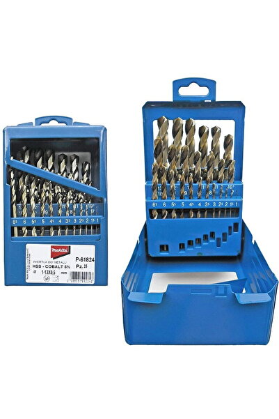 Makita P-61824 - Set burghie metal, HSS-CO, 1-13 mm, tija cilindrica, 25 bucati