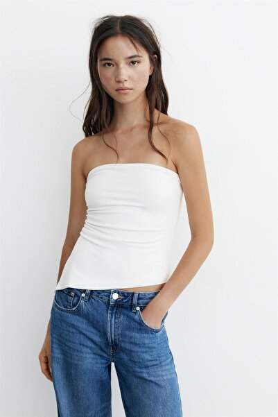 Pull & Bear Asimetrik straplez top
