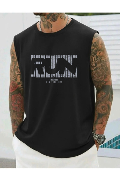 SUNFREE Run Printed Zero Sleeve Sportswear Men's Sleeveless Tshirt