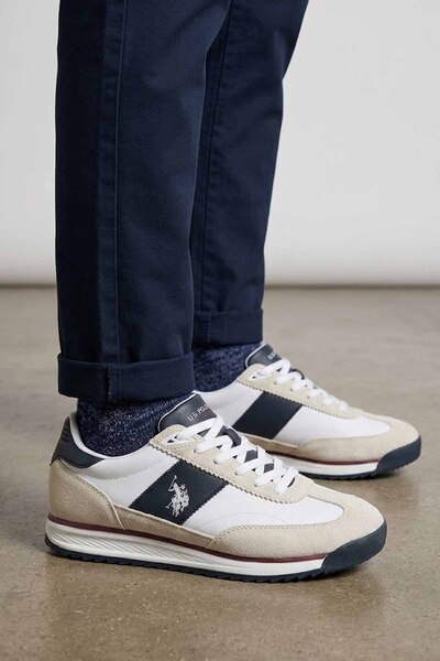 U.S. Polo Assn. Men's Daily Retro Sports Shoes Navy Blue White Casual Sneaker