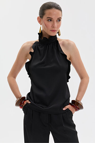 Blade Dark Satin Blouse