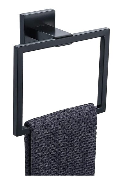 The Bros Towel Holder Modern Matte Black Stainless Steel Square Towel Hangers...